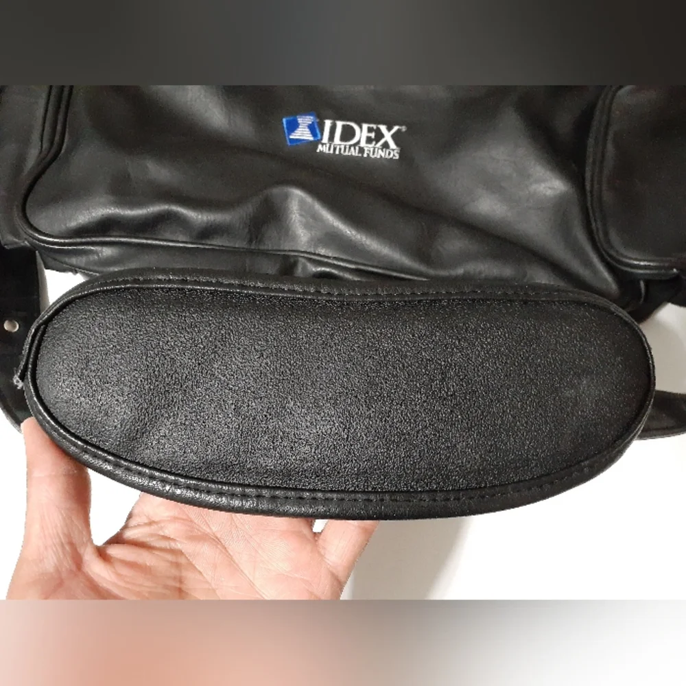 Vintage IDEX Mutual Funds Black Faux Leather Business Bag